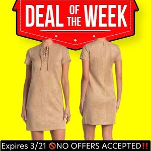 🔥🆕 Tommy Hilfiger Lace Up Scuba Dress tan